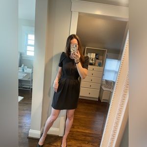 Deep gray almost black Ark & Co knee-length dress with back bow detail